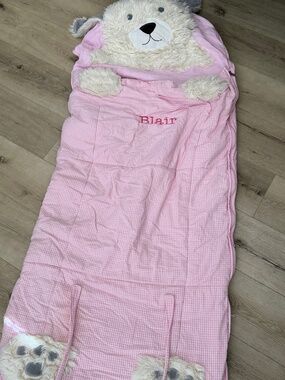 Pottery Barn kids shaggy dog pink Blair monogram